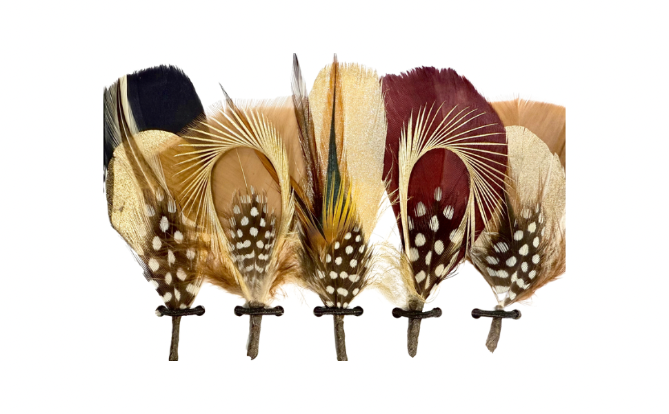 Silver Gold Hat Feather
