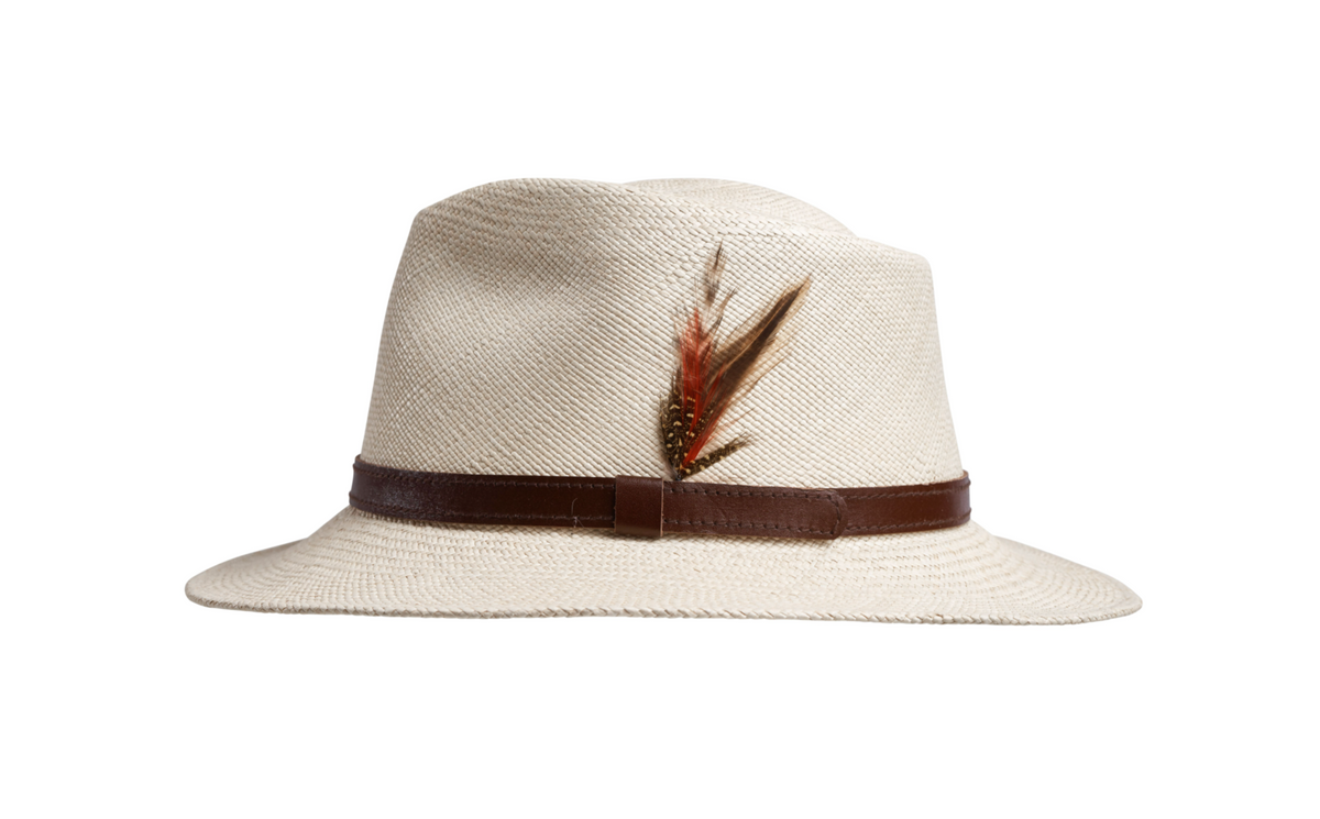 Ivory Duo Tone Panama Hat Wood Bead Bow Accent Ine - Panama Straw Toquilla Hat Tagua Beads | Artesano – www  main image 3