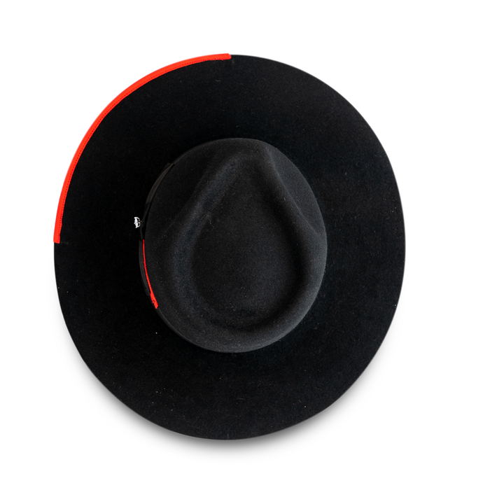 J. ELISE BOUTIQUE Women’s Black Red Accent Botton Fedora Hats Accent Bottom Wide Brim Fedora Hats (5 Colors) – J Elise  main image 4