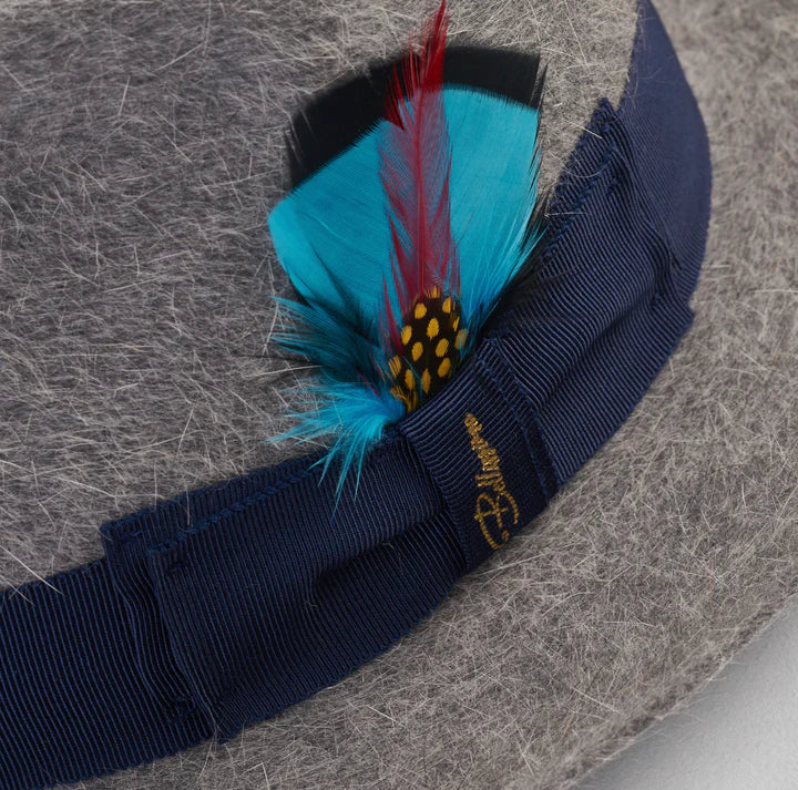 Fox Fedora - Gray - Long Hair – Bellissimo Hats