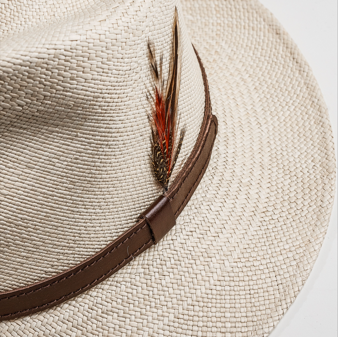 ⭐️ Woven Rancher Charm-Trimmed Boho Peasant Desert Chic Hipster Panama Farm Hat The Denver Boho Rancher Hat with Decorative Band - Beige  main image 4